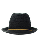NYFASHION101 Braided Trim Spring Summer Cotton Lace Vented Fedora Hat