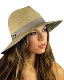 NYFASHION101 Solid Color Band Raffia Straw Weaved Panama Fedora Sun Hat