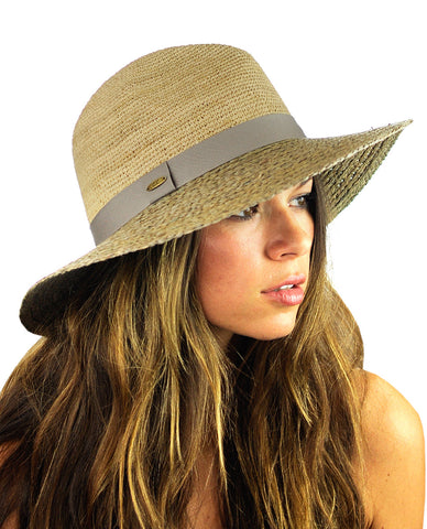 NYFASHION101 Solid Color Band Raffia Straw Weaved Panama Fedora Sun Hat