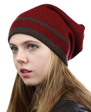 NYfashion101 Trendy Baggy Slouchy & Comfort Knitted Daily Beanie Hat w/Stripe