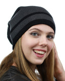 NYfashion101 Trendy Baggy Slouchy & Comfort Knitted Daily Beanie Hat w/Stripe