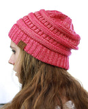 NYfashion101 Exclusive Unisex Two Tone Warm Cable Knit Thick Slouch Beanie Cap