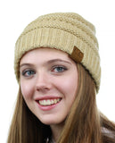 NYfashion101 Exclusive Unisex Two Tone Warm Cable Knit Thick Slouch Beanie Cap