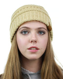 NYfashion101 Exclusive Unisex Two Tone Warm Cable Knit Thick Slouch Beanie Cap