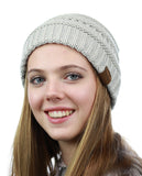 NYfashion101 Exclusive Unisex Two Tone Warm Cable Knit Thick Slouch Beanie Cap
