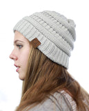 NYfashion101 Exclusive Unisex Two Tone Warm Cable Knit Thick Slouch Beanie Cap