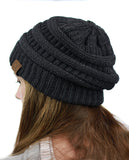 NYfashion101 Exclusive Unisex Two Tone Warm Cable Knit Thick Slouch Beanie Cap