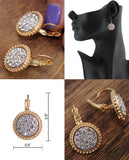 Women's Evening Gala Fashion Round Iridescent Stone Clip On Earrings