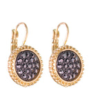 Women's Evening Gala Fashion Round Iridescent Stone Clip On Earrings