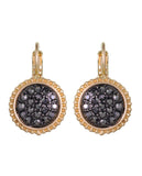 Women's Evening Gala Fashion Round Iridescent Stone Clip On Earrings