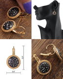 Women's Evening Gala Fashion Round Iridescent Stone Clip On Earrings