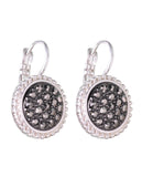 Women's Evening Gala Fashion Round Iridescent Stone Clip On Earrings