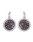 Women's Evening Gala Fashion Round Iridescent Stone Clip On Earrings