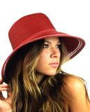 NYFASHION101 Women's Dotted Band Two Tone Weaved Trim Floppy Sun Hat