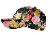 C.C Women's Soft Velvet Crushable Floral Pattern Adjustable Baseball Cap