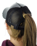 C.C Ponycap Messy Bun Ponytail Reversible Magic Sequin Adjustable Baseball Cap