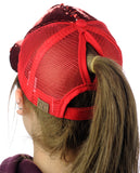 C.C Ponycap Messy Bun Ponytail Reversible Magic Sequin Adjustable Baseball Cap