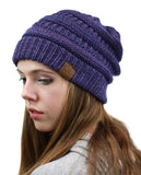 NYfashion101 Exclusive Unisex Two Tone Warm Cable Knit Thick Slouch Beanie Cap