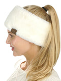 C.C Women's Soft Faux Fur Feel Sherpa Lined Ear Warmer Headband Headwrap