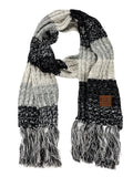 C.C Women's Long Multicolored Warm Cable Knit Shawl Wrap Tassel Scarf
