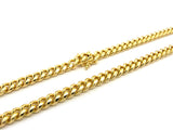 Gold-Tone Men's 6mm Miami Cuban Link Chain Necklace with Box Clasp