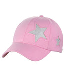 C.C Women's Glitter Star Cut Design Cotton Adjustable Precurved Baseball Cap Hat