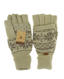 NYfashion101 Exclusive Snowflake Pattern Convertible Flip Cuff Mittens