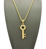 Polished Lever Lock Key Pendant , Gold-Tone