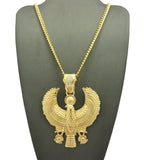 Polished Horus Falcon Pendant with Chain Necklace