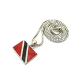 Trinidad and Tobago Flag Micro Pendant w/ Chain Necklace