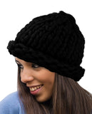 Solid Color Handmade Big Chunky Loop Helsinski Hat Beanie