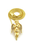 Stone Stud Baby Angel Pendant w/ Chain Necklace