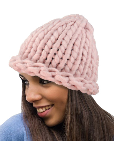 Solid Color Handmade Big Chunky Loop Helsinski Hat Beanie