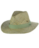 C.C Women's Raffia Straw Weaved Panama Sun Hat with Ribbon Trim