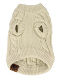 C.C Pet Solid Ribbed Cable Knit Pullover Winter Clothes Dog Sweater