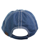 C.C Unisex Denim Adjustable Velcro Strap Low Profile Baseball Cap Hat