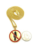 Solid Polished Rapper Music Video Monster Logo Pendant w/ 24" Chain Necklace