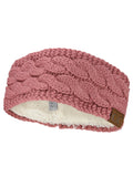 C.C Soft Stretch Winter Warm Cable Knit Fuzzy Lined Ear Warmer Headband