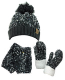 NYfashion101 Exclusive 3 Piece Confetti Knit Boot Cuff, Beanie & Mitten Set