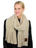 C.C Women's Ultra Soft Chenille Ribbed Thick Warm Knit Shawl Wrap Scarf