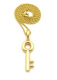 Polished Lever Lock Key Pendant , Gold-Tone