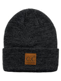 C.C Unisex Plain Cuff Skull Cap Winter Knit Beanie Hat