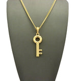 Polished Lever Lock Key Pendant , Gold-Tone