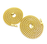 Hip-Hop Style 6mm 24" & 30'' Box Cuban Chain Necklace Set, Gold-Tone