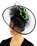 NYFASHION101 Cocktail Sinamay Fascinator Headband Feather & Flower Design