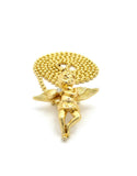 Winged Cherub Angel Micro Pendant w/ Chain Necklace
