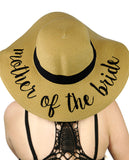 C.C Women's Paper Weaved Beach Time Embroidered Quote Floppy Brim Sun Hat