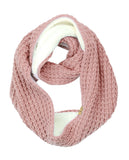Exclusive Warm Chunky Knit Sherpa Lined Winter Infinity Scarf
