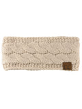 C.C Soft Stretch Winter Warm Cable Knit Fuzzy Lined Ear Warmer Headband