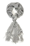 NYFASHION101 Fashionable Sparkly Glitter Thread Lightweight Tassel Scarf, Silver